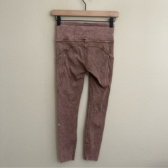 Lululemon Fast and Free Tight 25" Ice Dye Leggings High Rise Brown Earth Nulux 4 - Picture 10 of 14